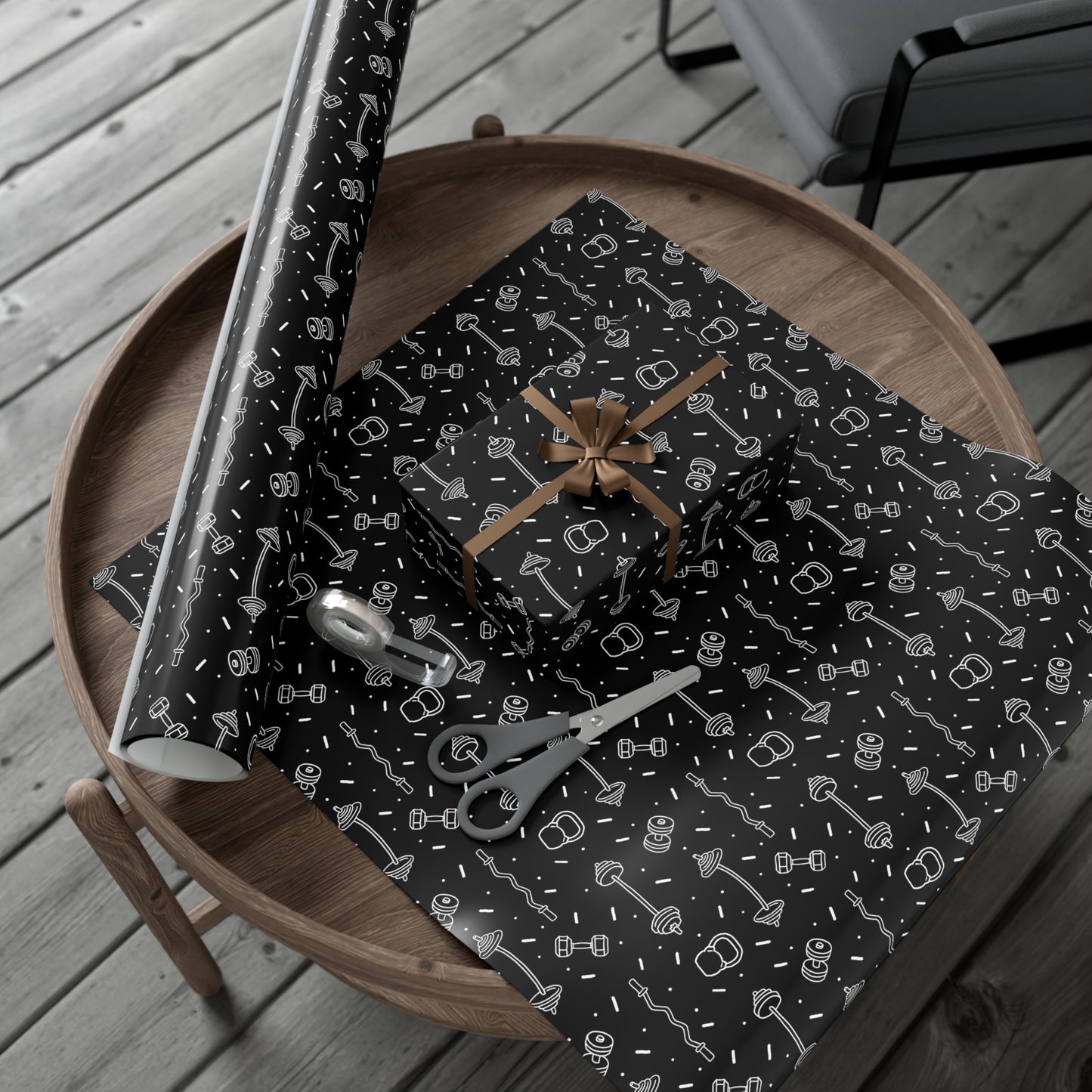 Gym Wrapping Paper, Cute Gym Gift Wrap, 2 sizes