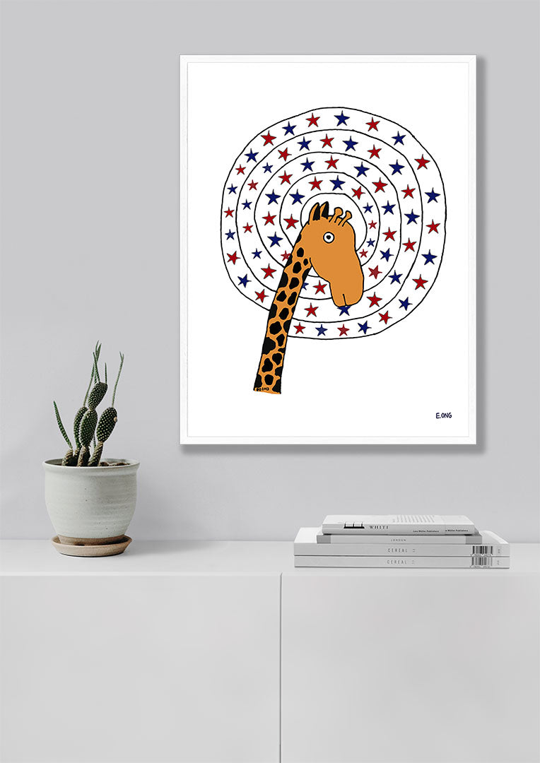 Patriotic Giraffe artwork by E. Ong
