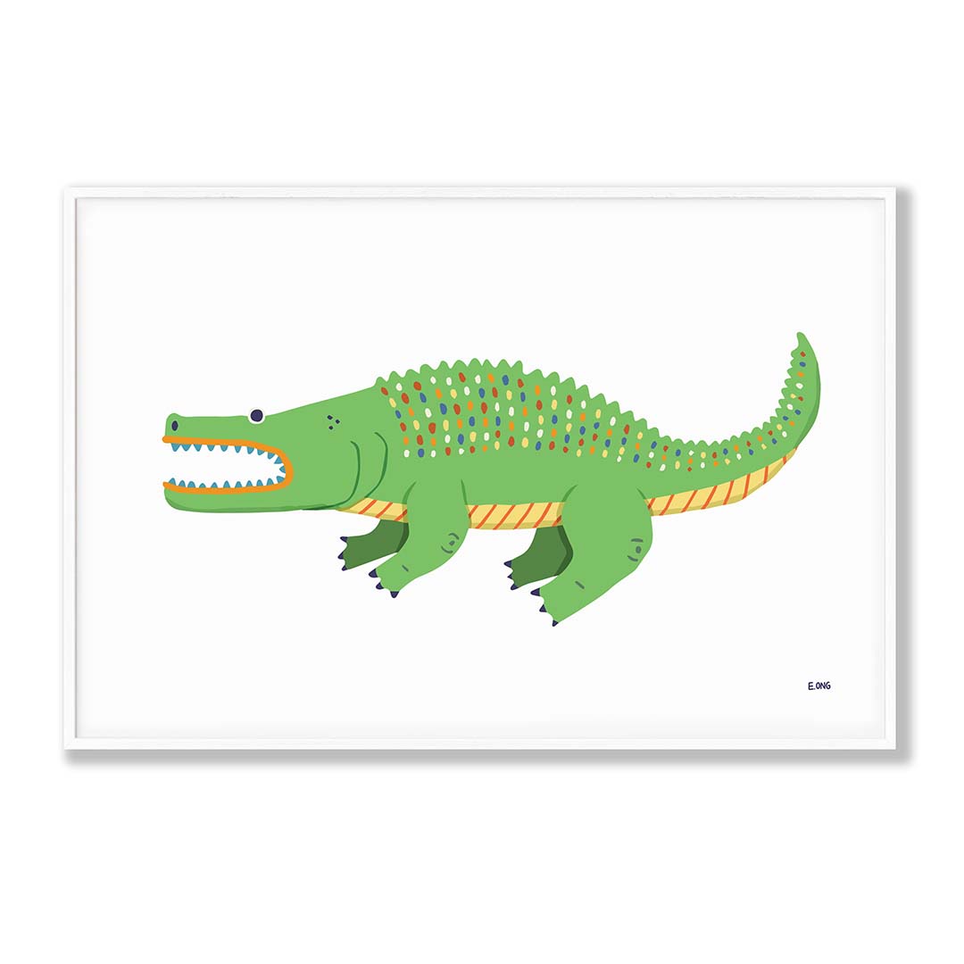 Alligator print by artist E. Ong