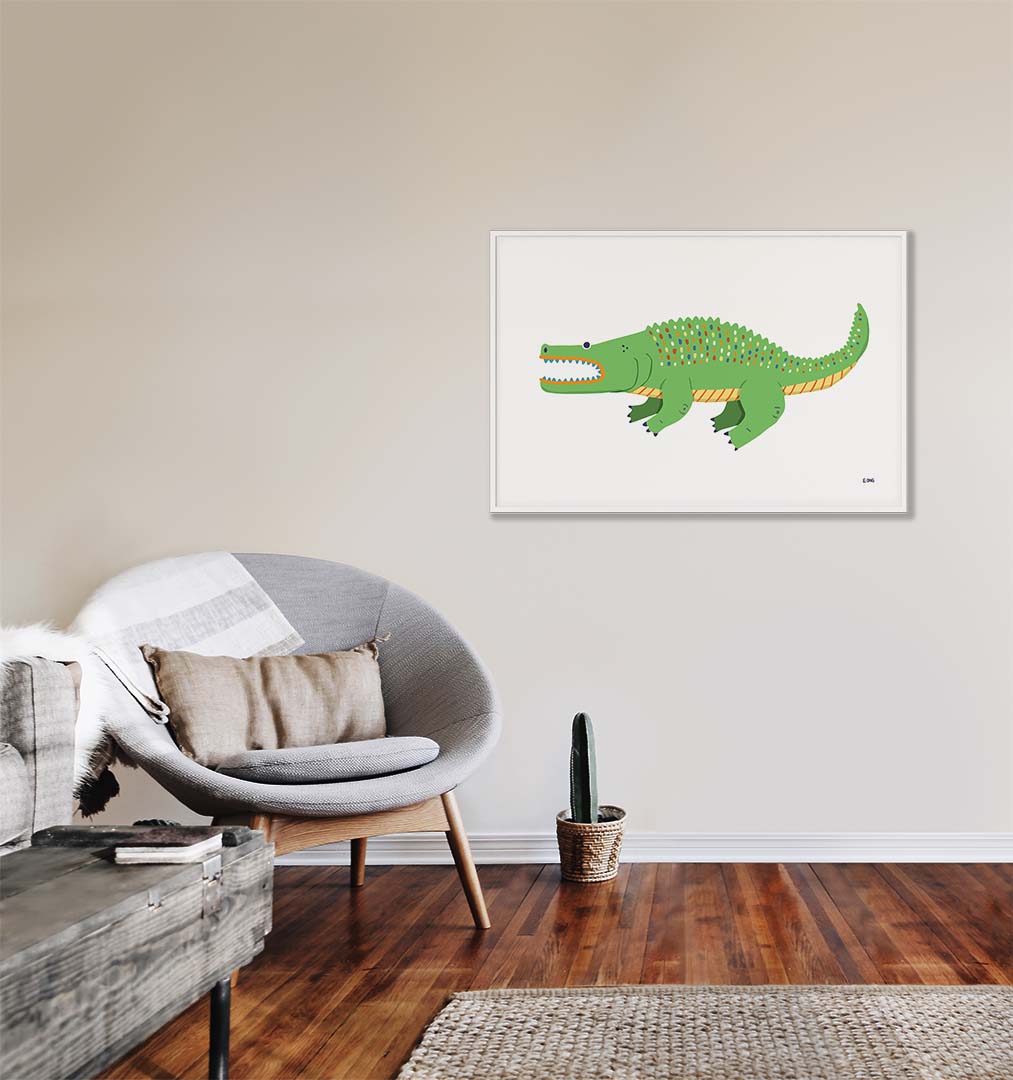 Alligator print by artist E. Ong