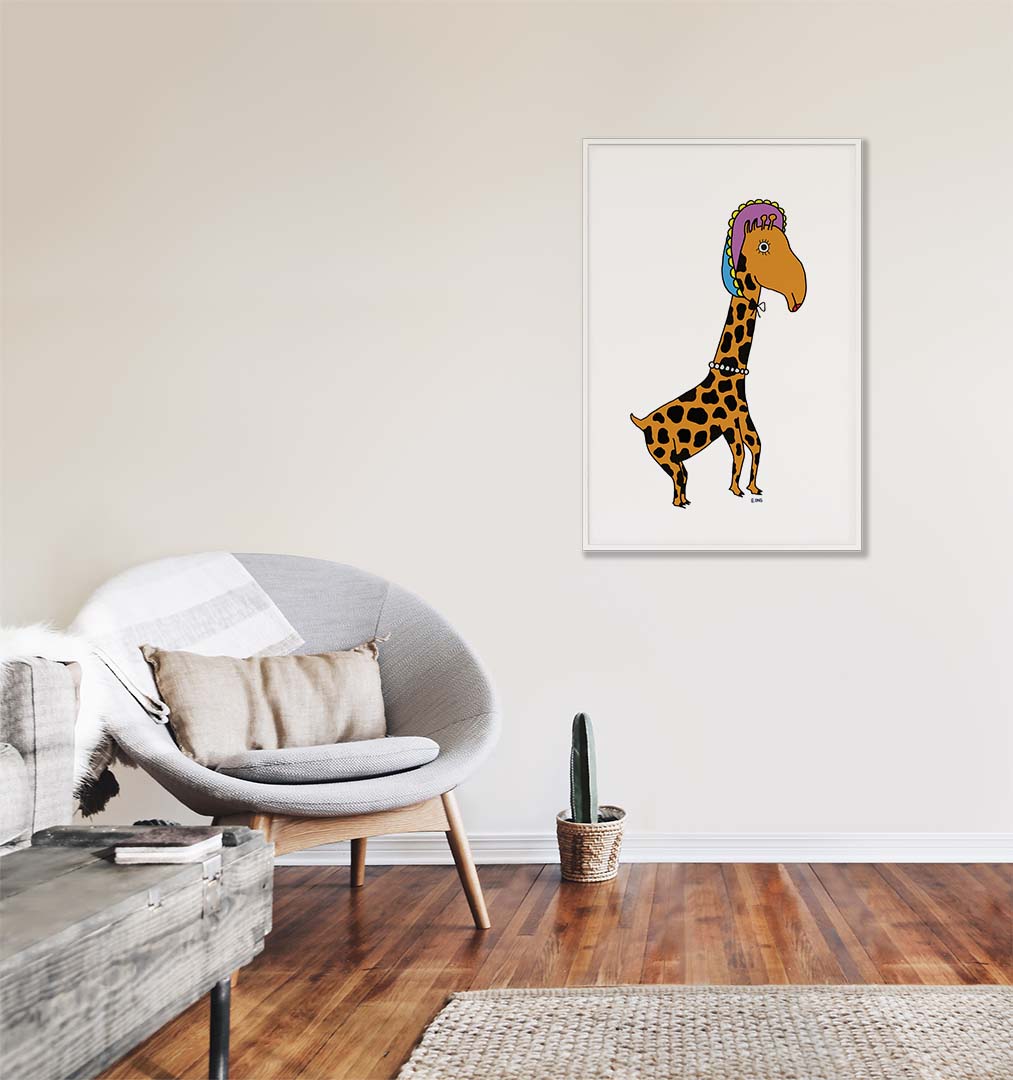 Giraffe art print by artist E. Ong