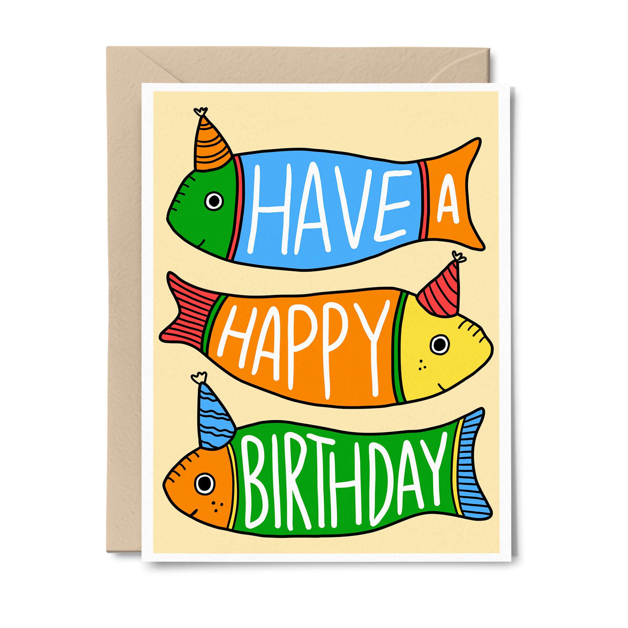 Fish in Party Hats - Happy Birthday Greeting Card – ADUCKAMUCK