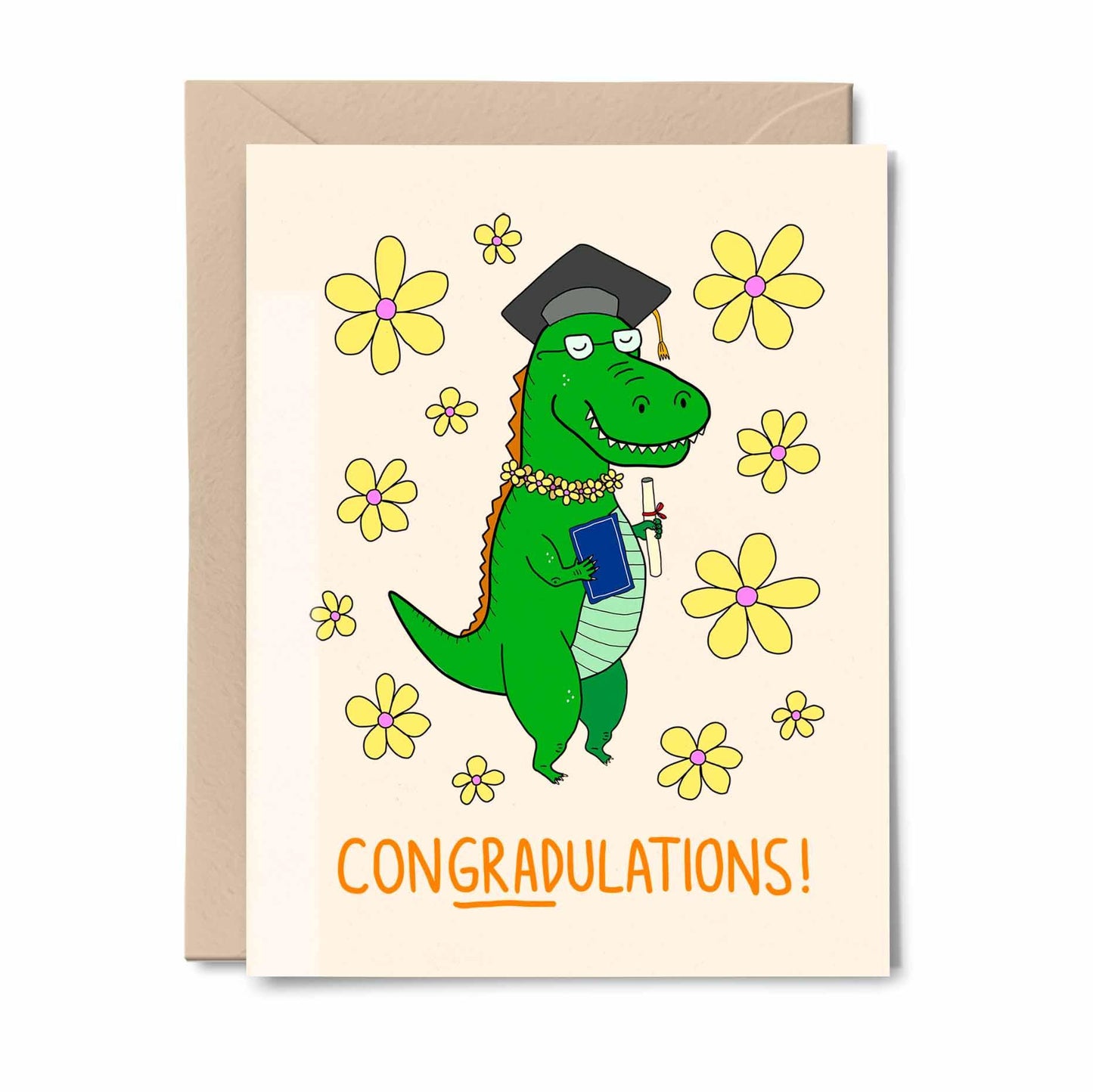 Con-GRAD-ulations! Dinosaur - Greeting Card