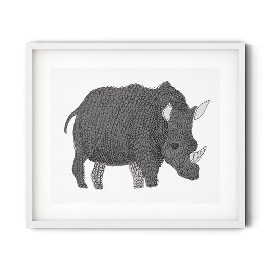 Curly Rhino (Print)