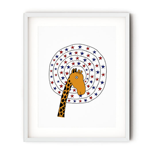 Giraffe & Stars (Print)