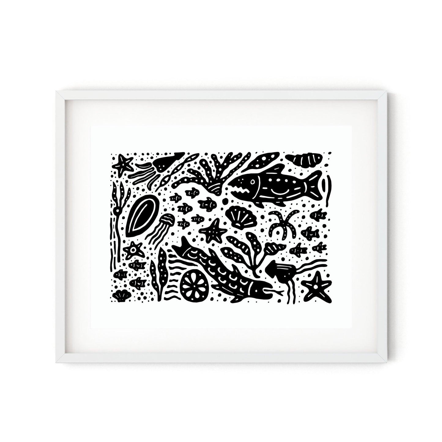 Fish Blobs #3 (Black) - Print