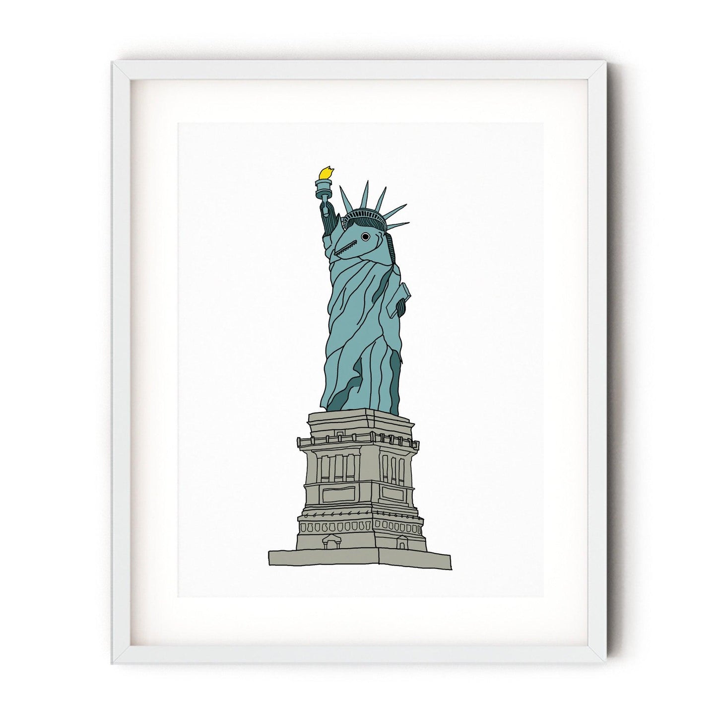 Fish Statue of Liberty (Print)