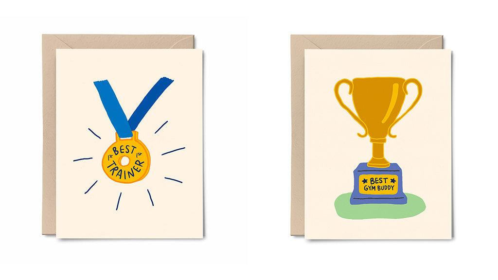 Fitness-themed greeting cards