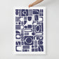 Color Pops (Blue) – Geometric Abstract Framed Canvas Wall Art