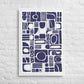 Color Pops (Blue) – Geometric Abstract Framed Canvas Wall Art