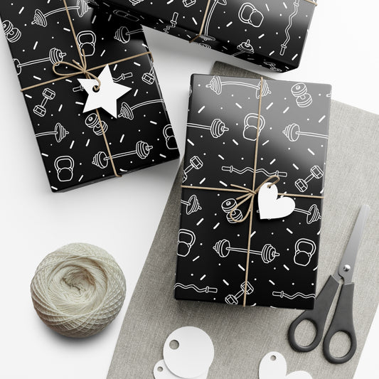 Gym Wrapping Paper, Cute Gym Gift Wrap, 2 sizes