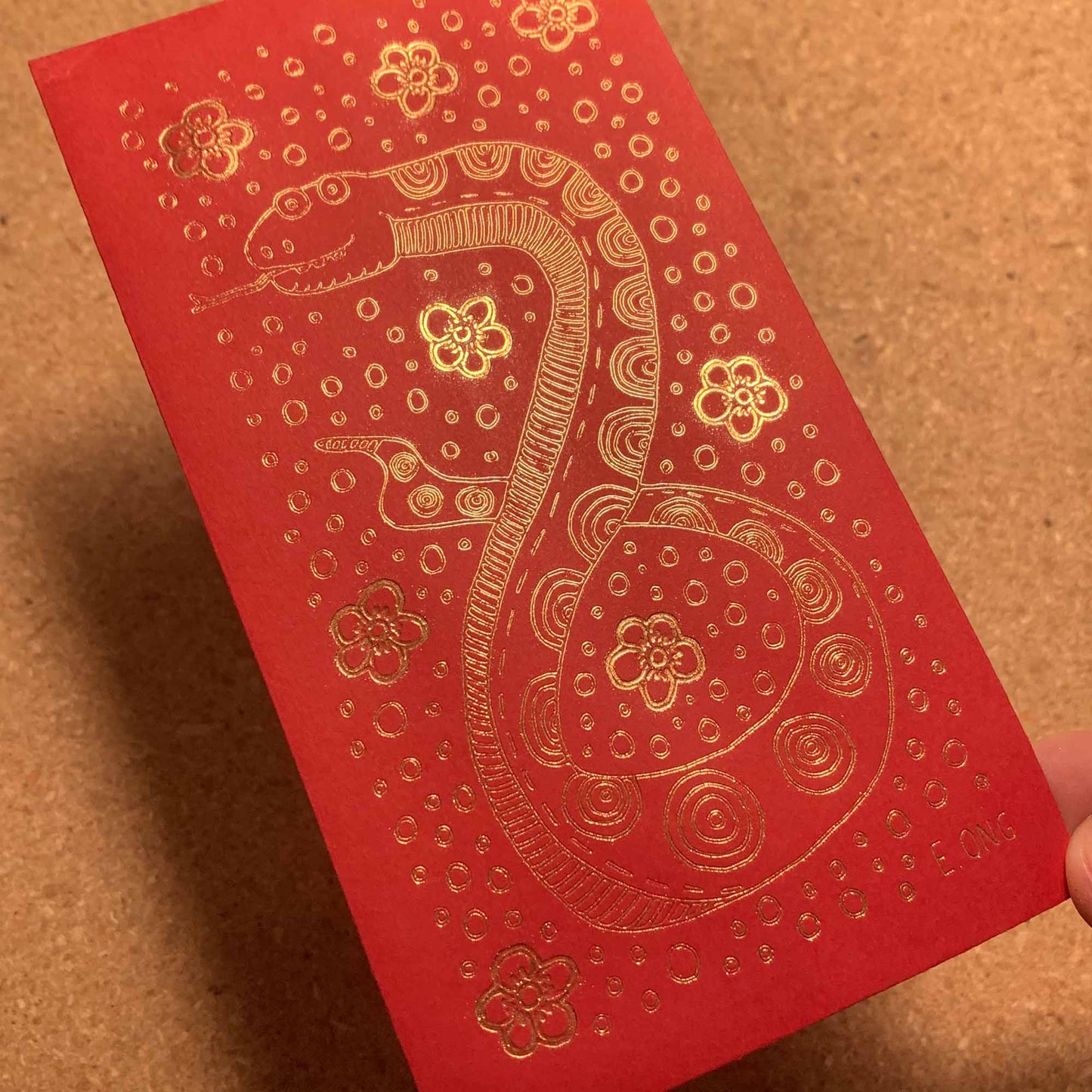 Snake (Floral) - Lunar New Year 2025 -  Year of the Snake - Red Envelope
