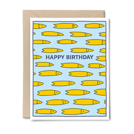 Fish "Arrows" - Happy Birthday Greeting Card
