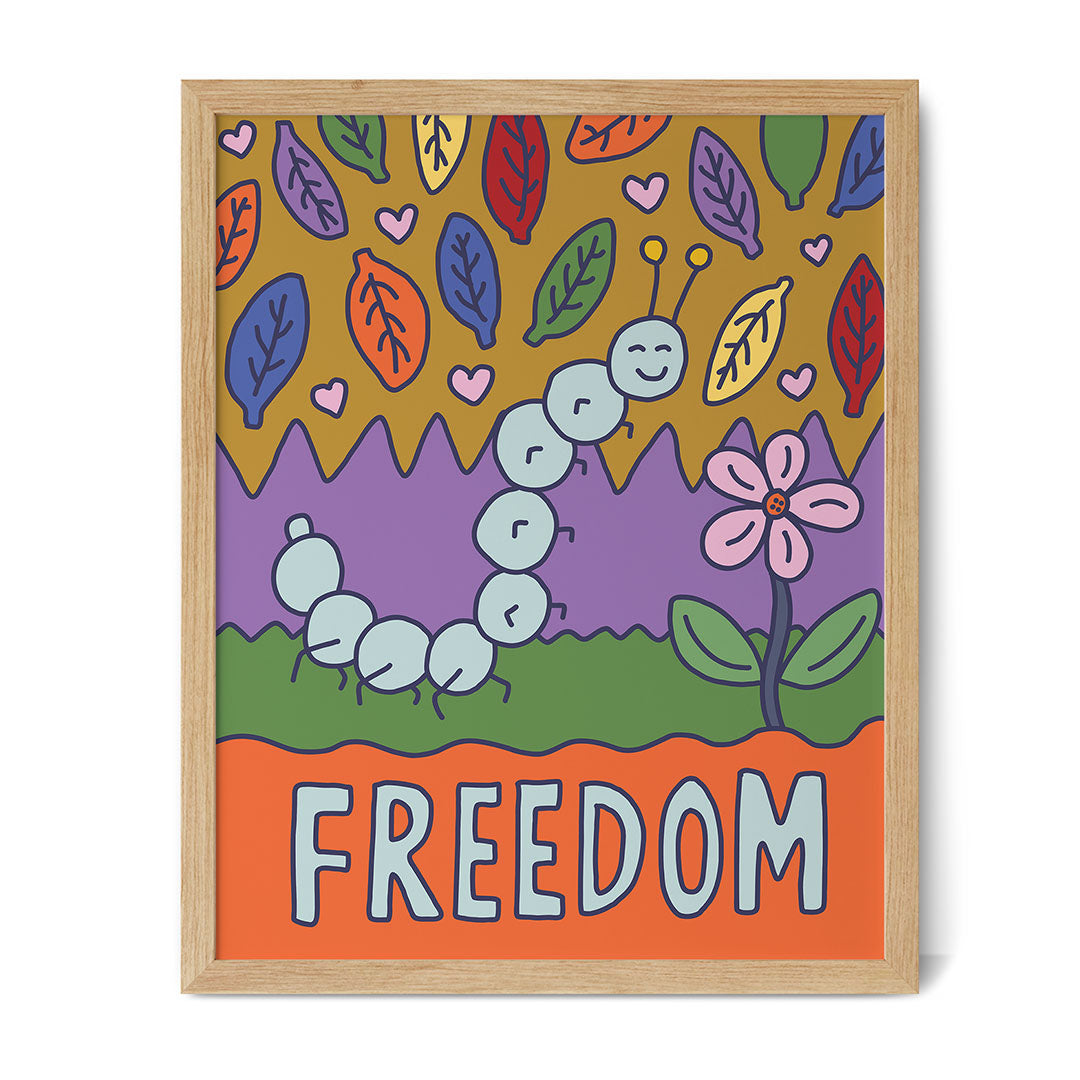 Freedom (Caterpillar) - Inspirational Poster