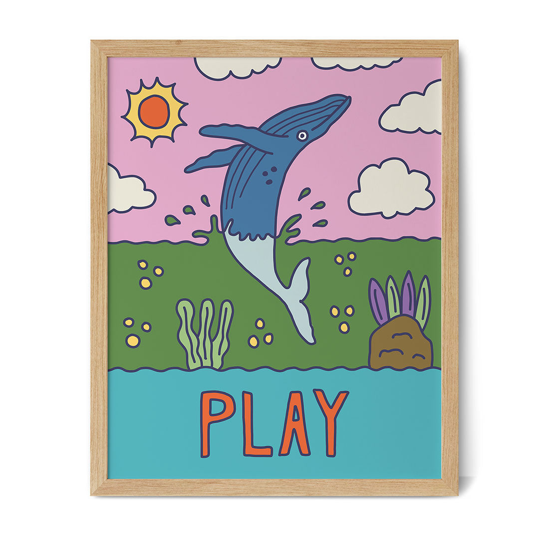 Play (Blue Whale) - Inspirational Poster