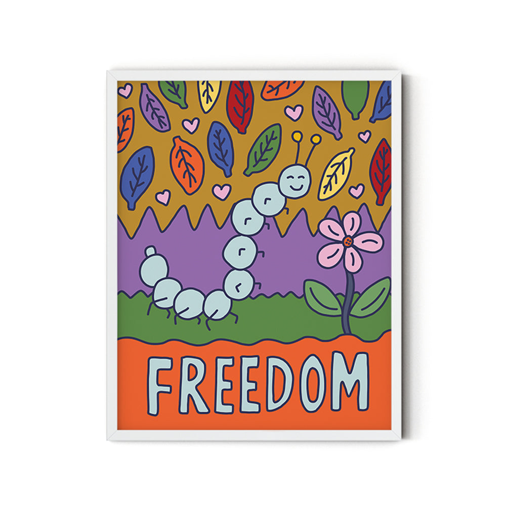 Freedom (Caterpillar) - Inspirational Poster