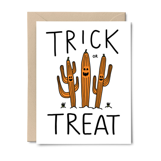 Cactus in Costume - Trick or Treat - Halloween Greeting Card