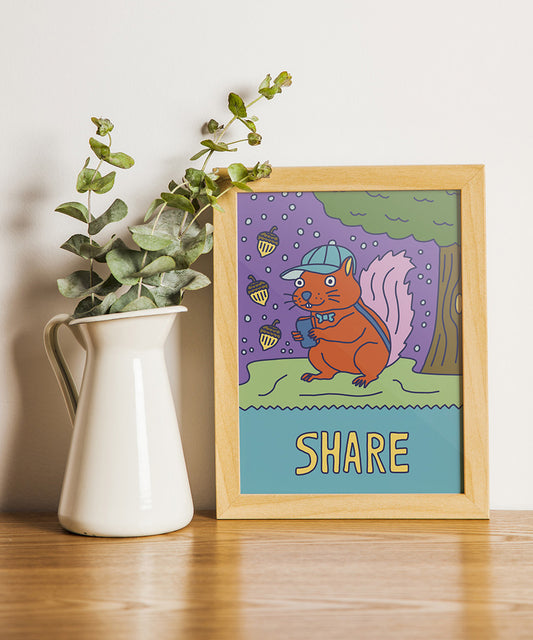 Share (Squirrel) - 5"x7" Print