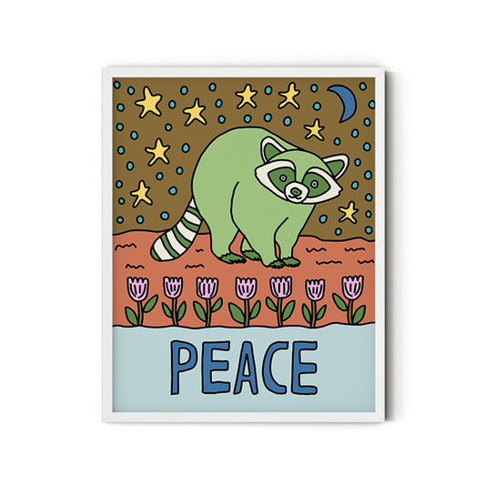 Peace (Raccoon) - Inspirational Poster