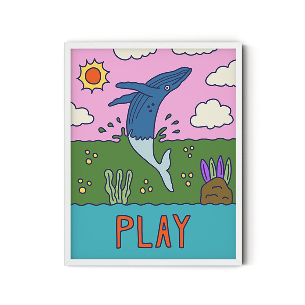 Play (Blue Whale) - Inspirational Poster