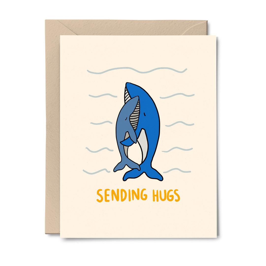 Whales Sending Hugs - Greeting Card