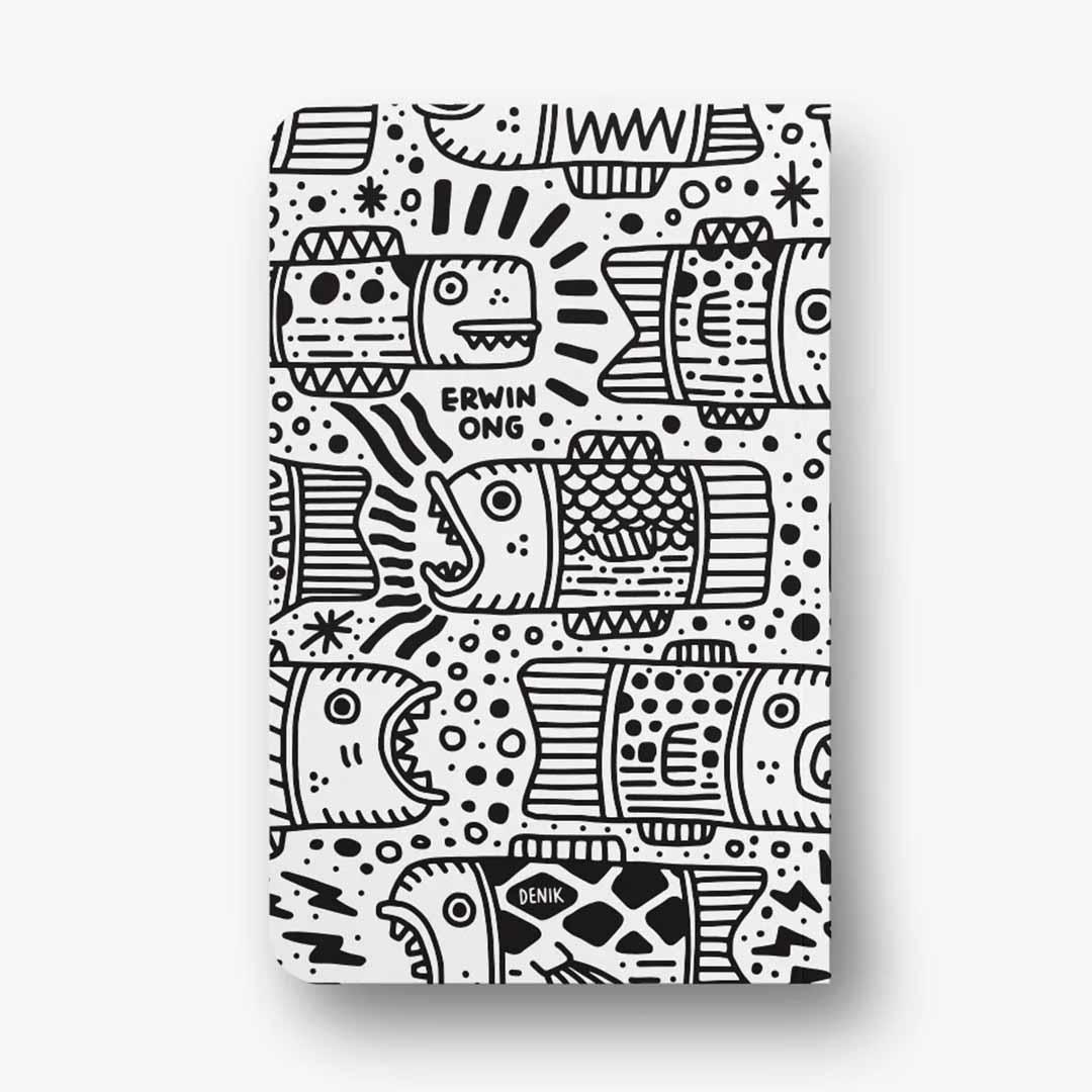 Fish Outlines - Softcover Classic Layflat Notebook - Denik x Erwin Ong Collection