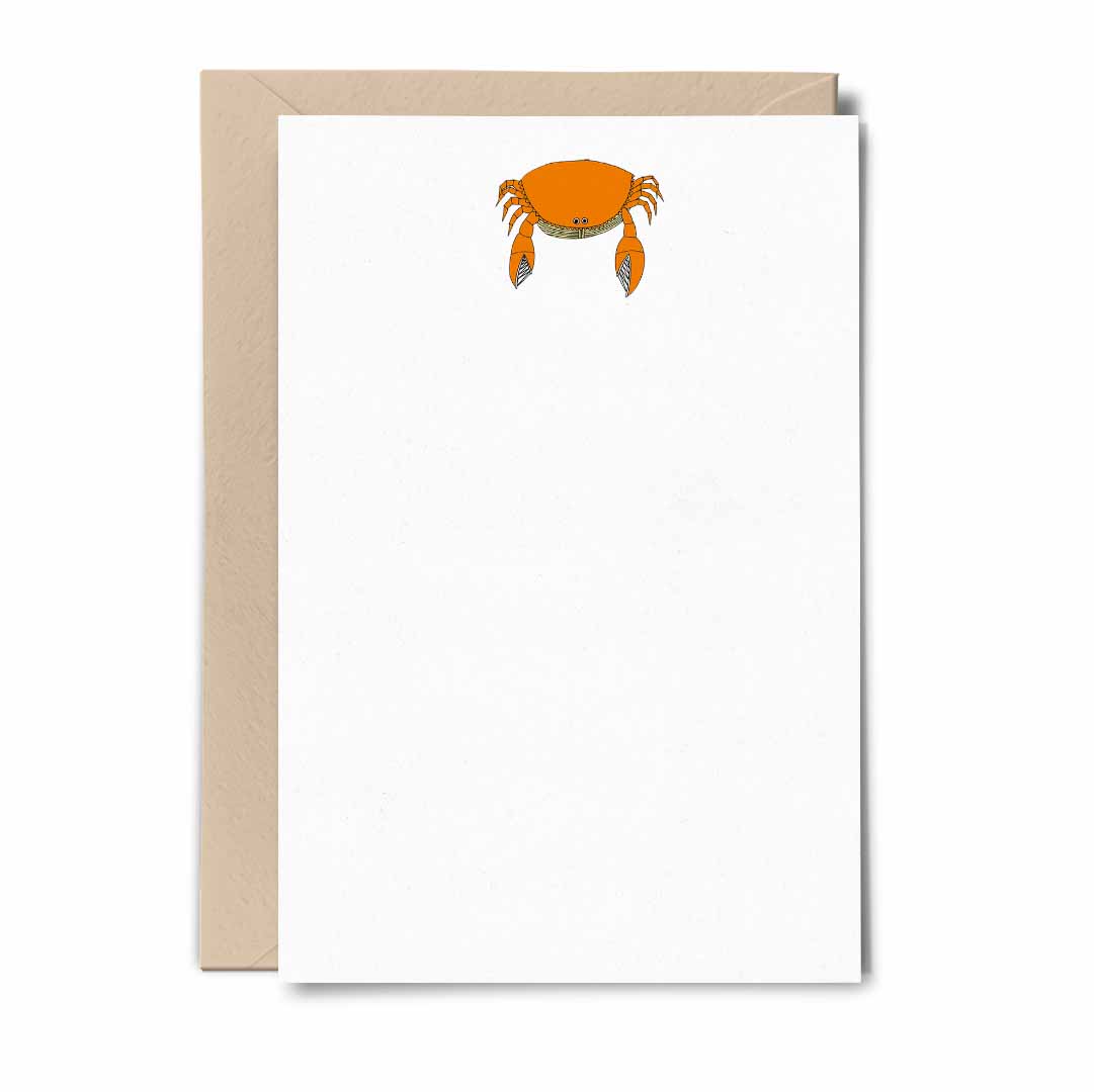 Orange Crab - Flat Notecard Set (10 Cards)