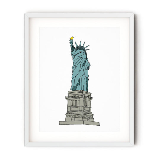 Fish Statue of Liberty (Print)