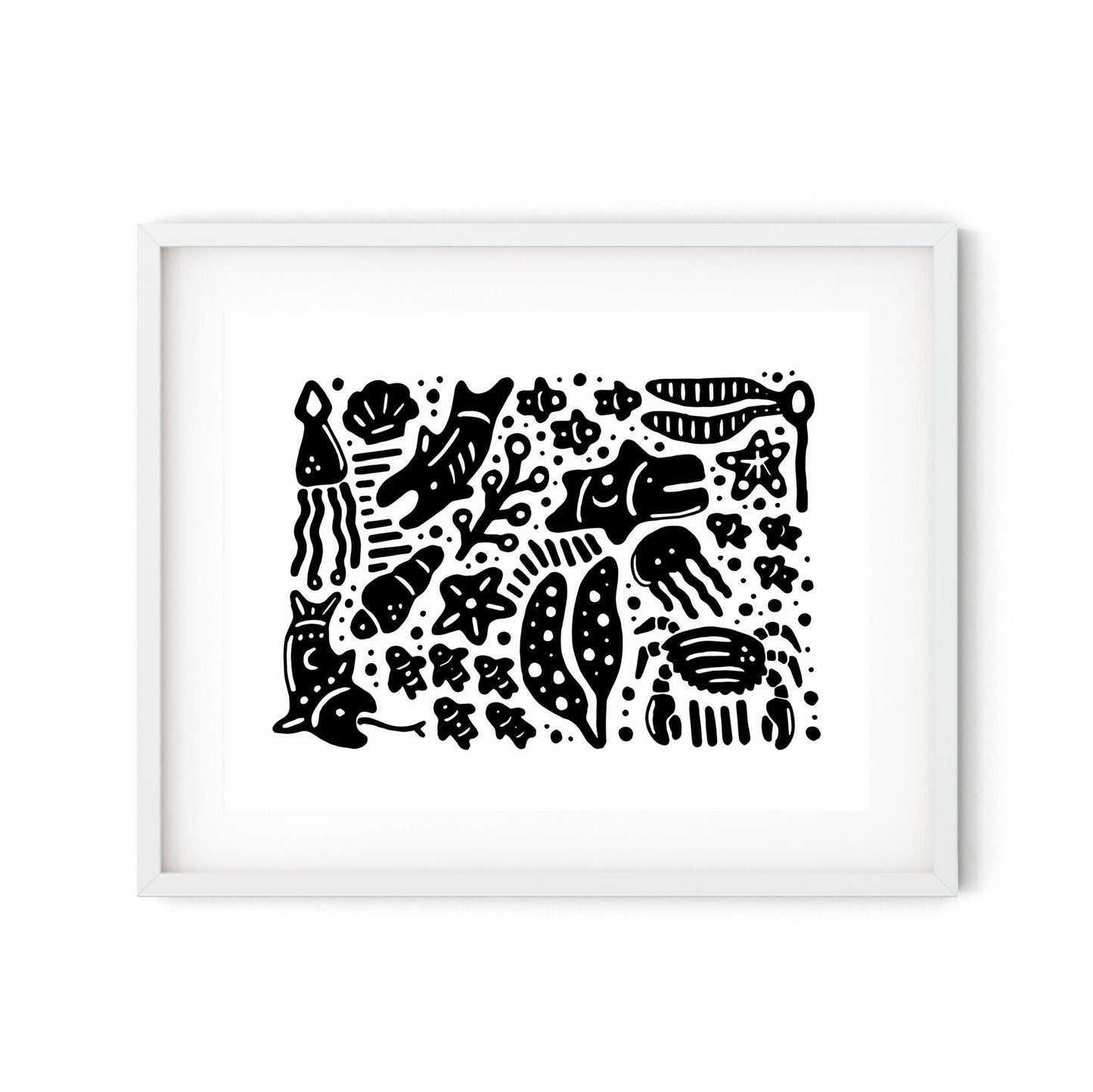 Fish Blobs #1 (Black) - Print