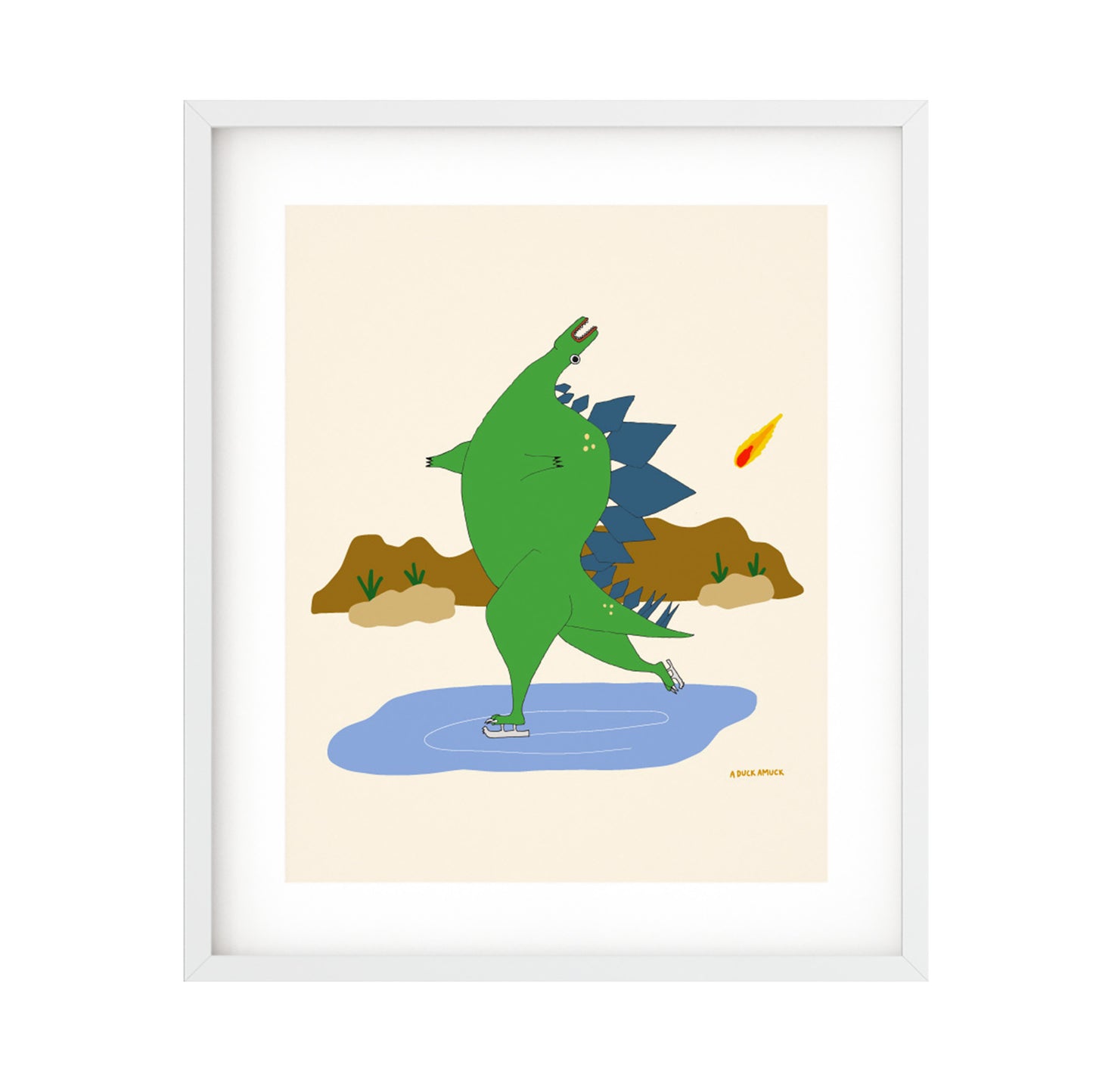Stegosaurus Skating (Print)