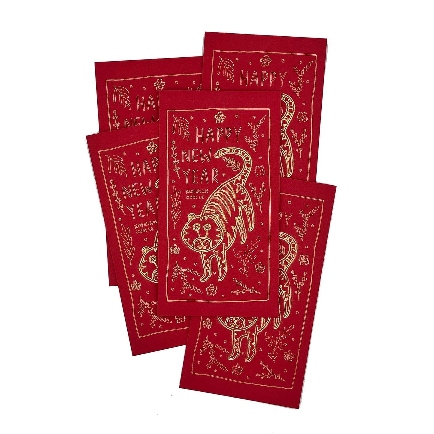 Tiger (Floral) - Lunar New Year - Red Envelope / Hong Bao / Ang Pao