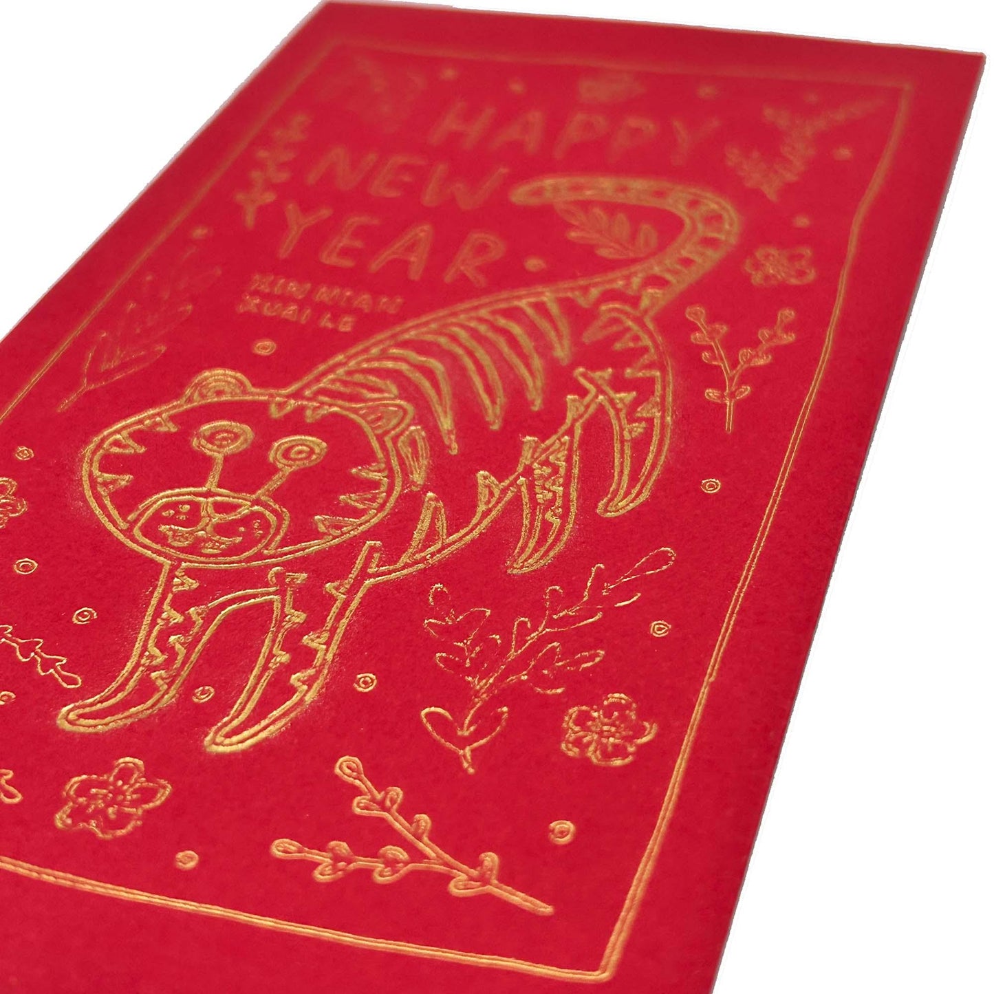 Tiger (Floral) - Lunar New Year - Red Envelope / Hong Bao / Ang Pao