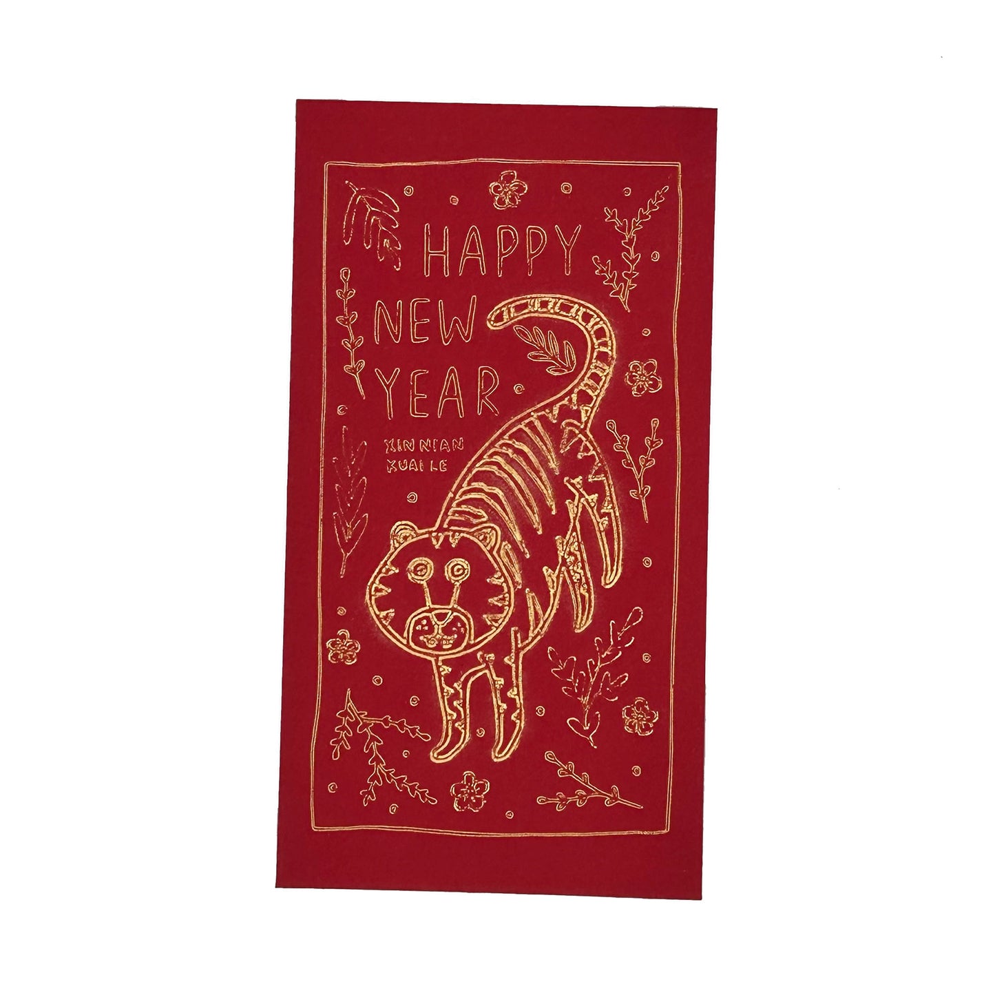 Tiger (Floral) - Lunar New Year - Red Envelope / Hong Bao / Ang Pao