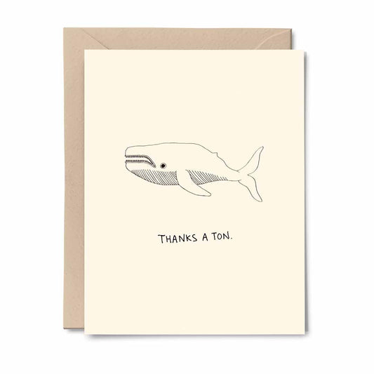 "Thanks A Ton" Whale - Thank You Card