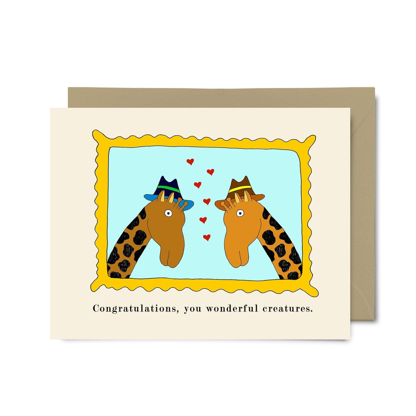 Giraffes Wedding/Engagement Congratulations Card (Queer-Friendly)