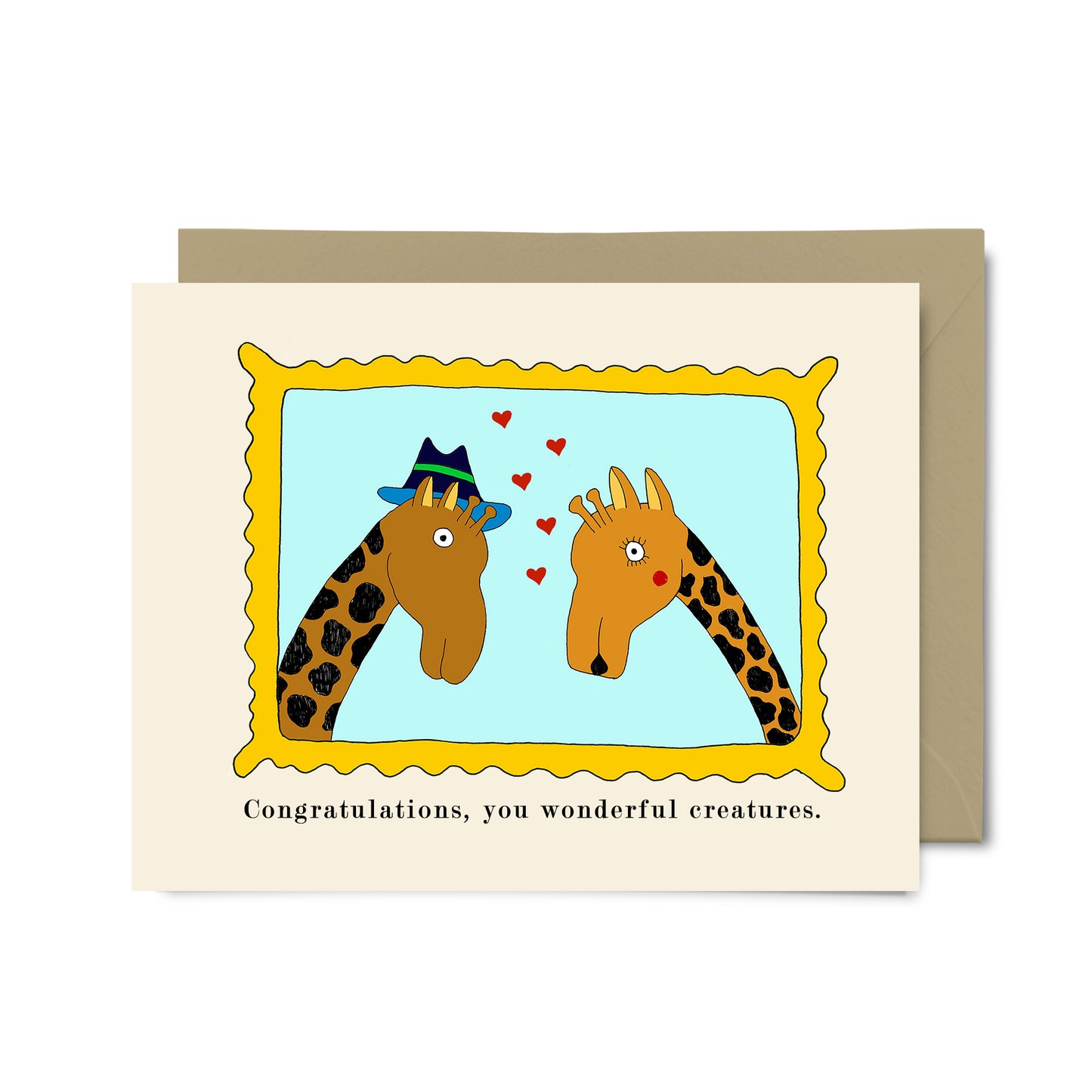 Giraffes Wedding/Engagement Congratulations Card (Queer-Friendly)