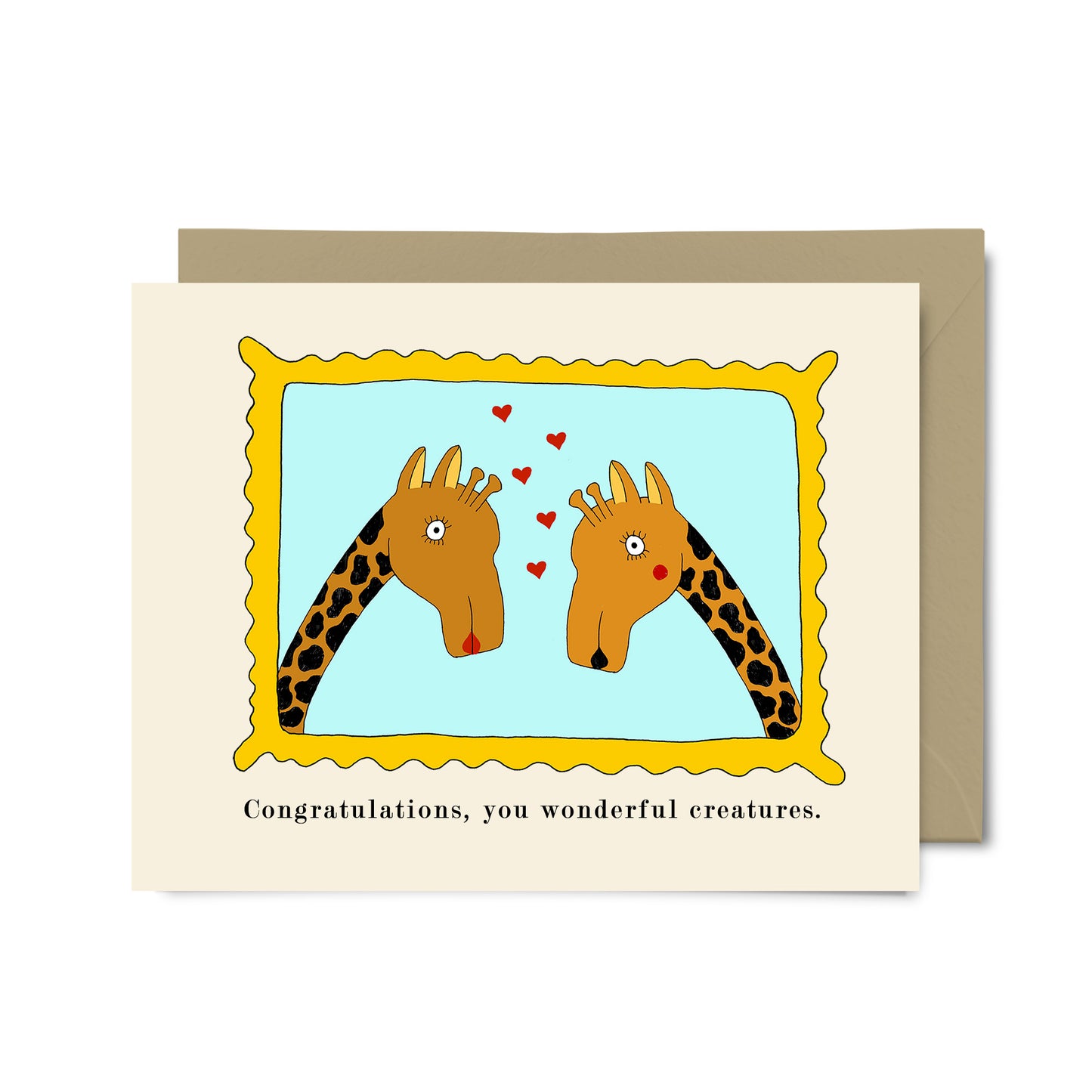 Giraffes Wedding/Engagement Congratulations Card (Queer-Friendly)