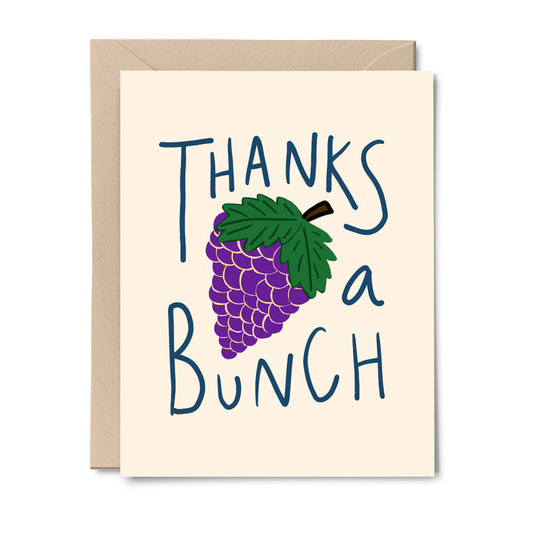 Thanks A Bunch - Grapes - Thank You Card