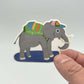 Elephant with Backpack (Vinyl Sticker)