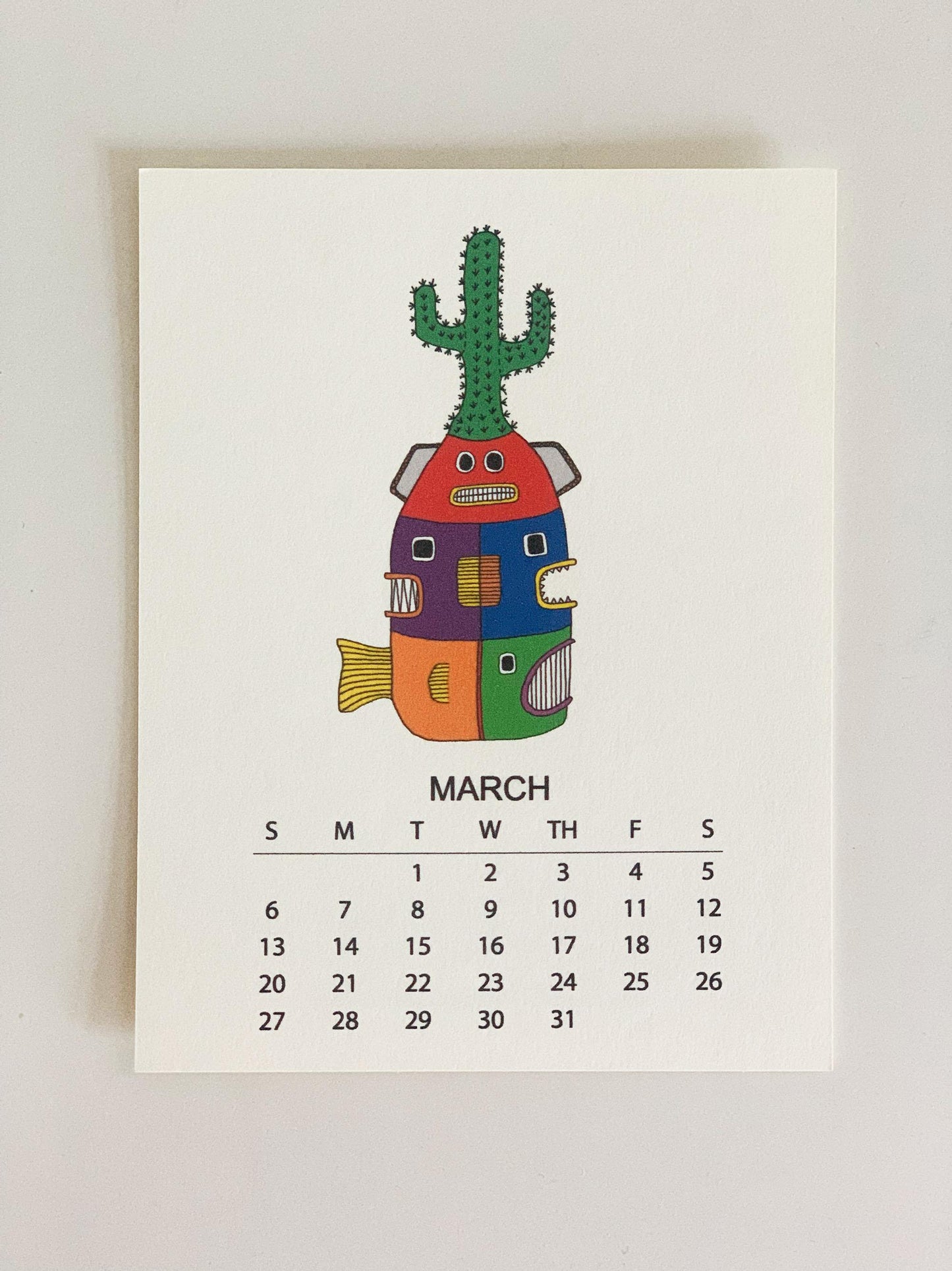 Fish Totems - 2022 Monthly Desk Calendar With Stand