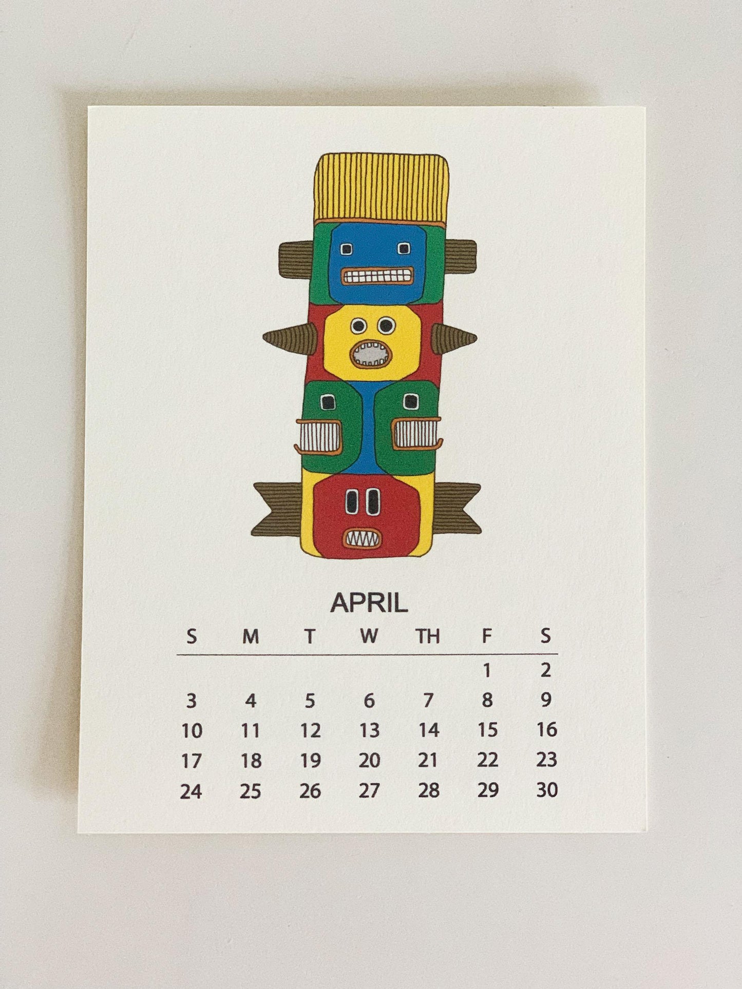Fish Totems - 2022 Monthly Desk Calendar With Stand