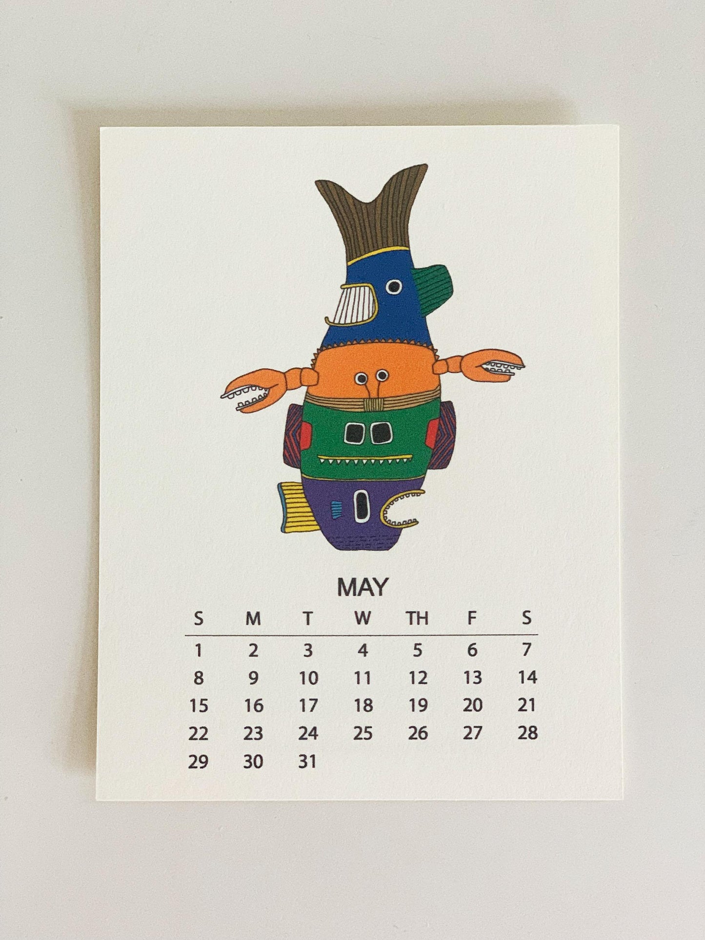Fish Totems - 2022 Monthly Desk Calendar With Stand