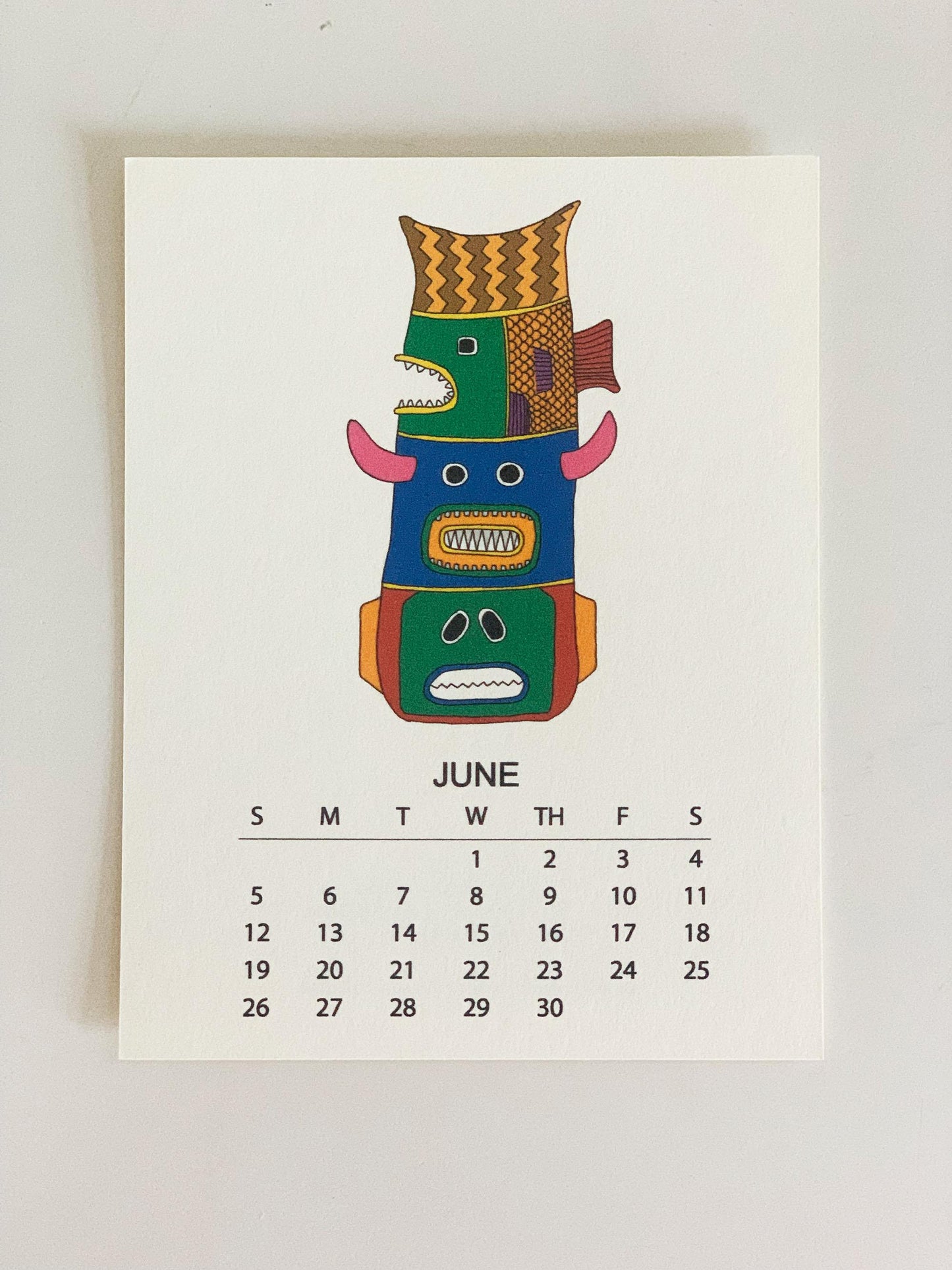 Fish Totems - 2022 Monthly Desk Calendar With Stand