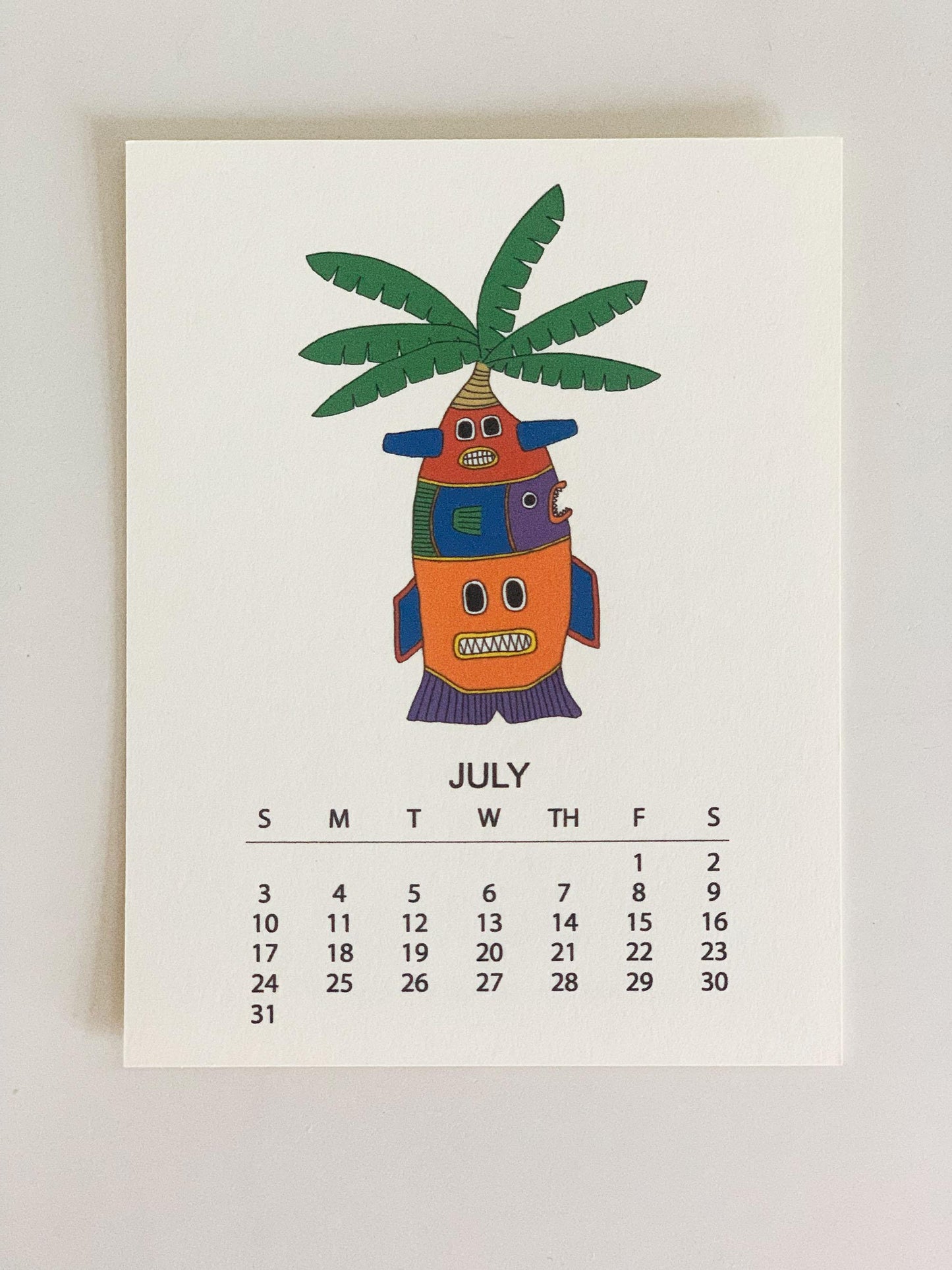 Fish Totems - 2022 Monthly Desk Calendar With Stand