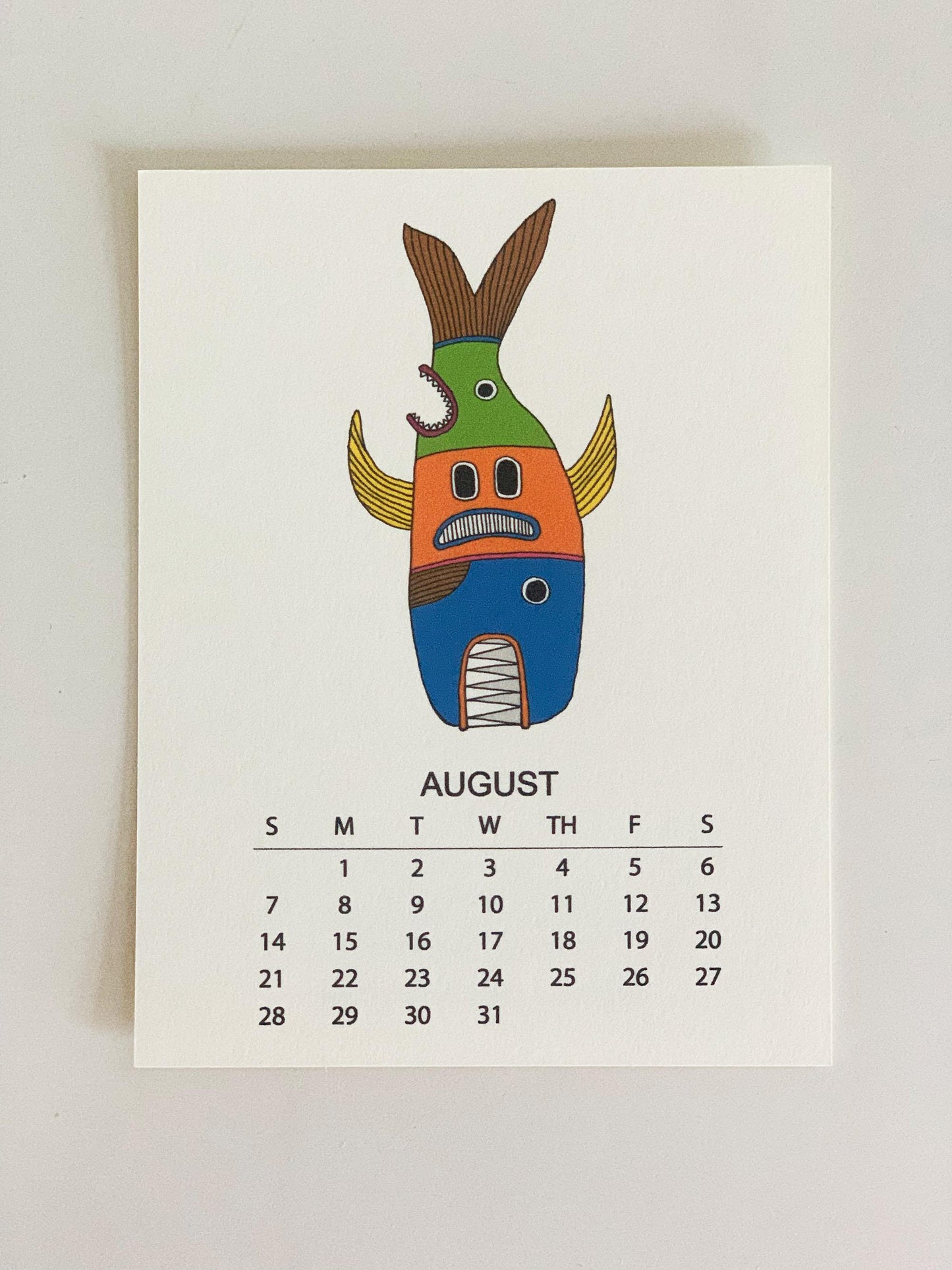 Fish Totems - 2022 Monthly Desk Calendar With Stand