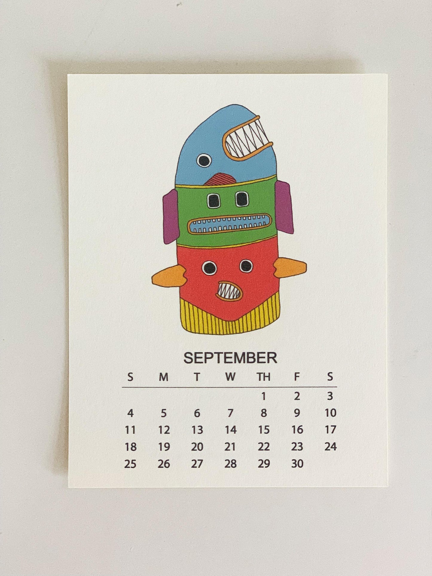Fish Totems - 2022 Monthly Desk Calendar With Stand