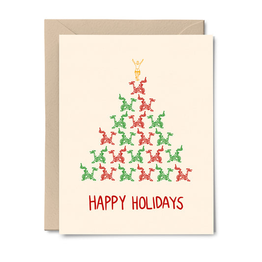Peloton / Spin Class Christmas Tree - Holiday Greeting Card