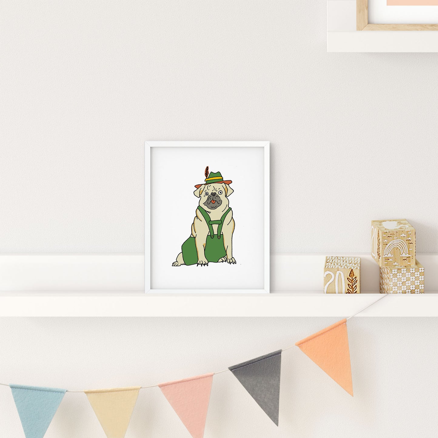 Pug in Lederhosen (Print)