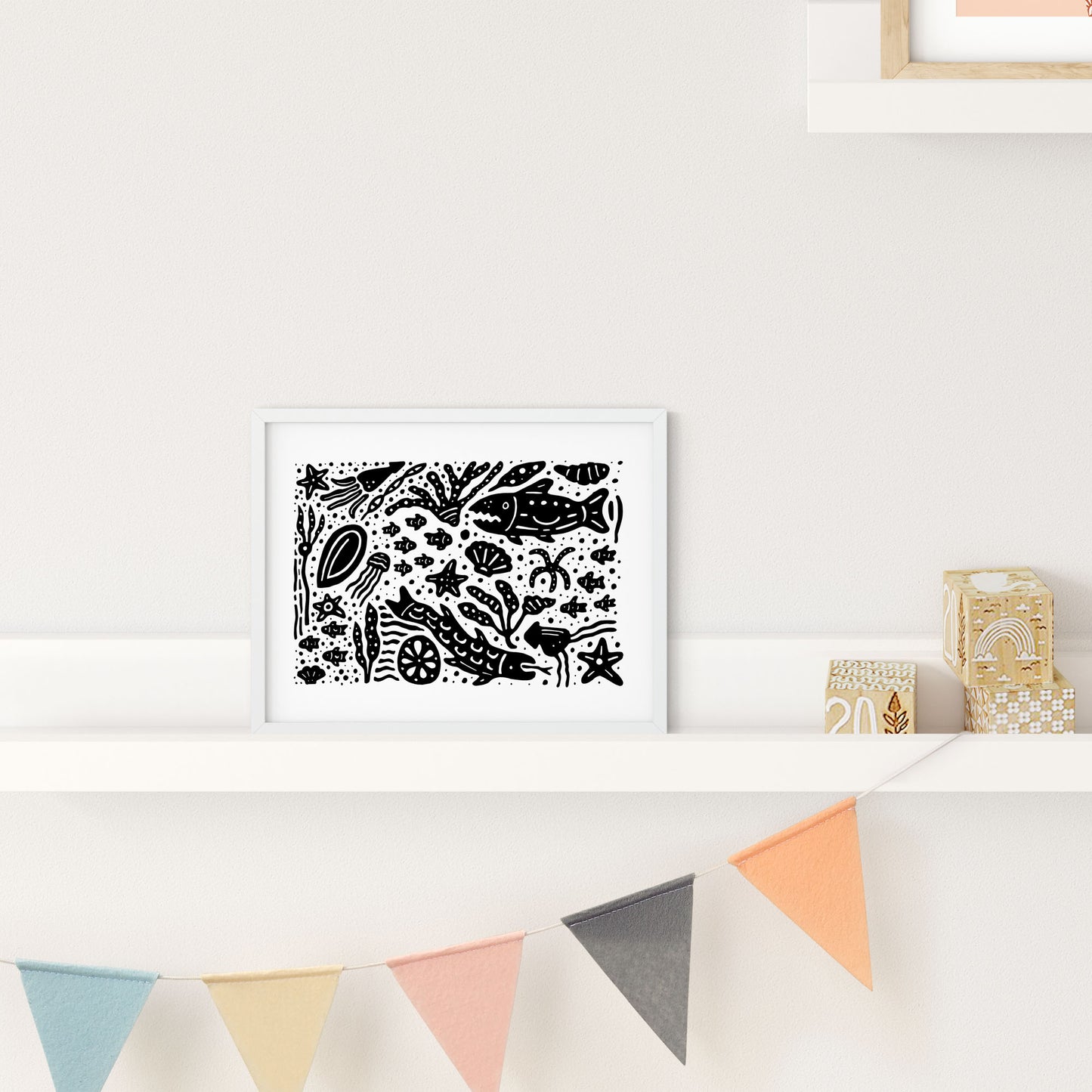 Fish Blobs #3 (Black) - Print