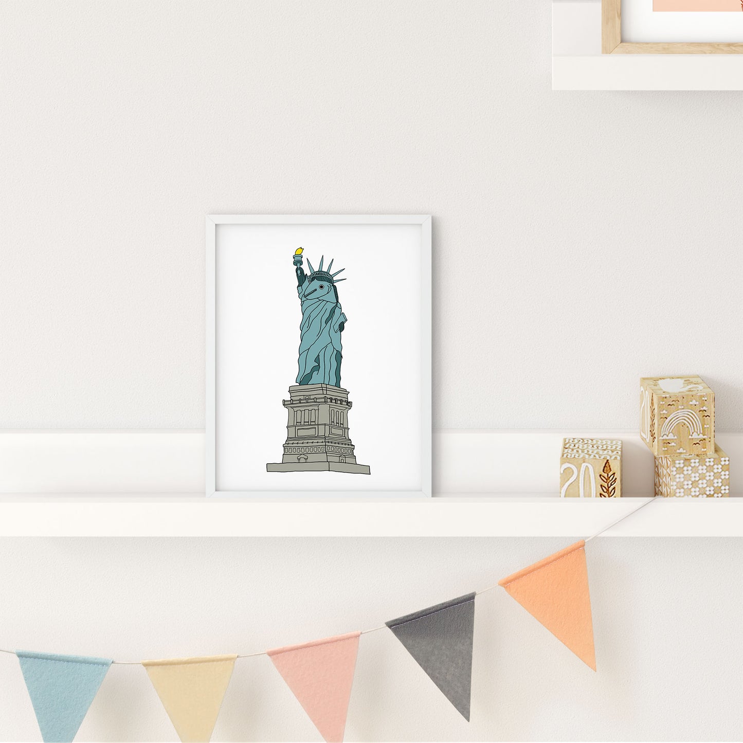 Fish Statue of Liberty (Print)